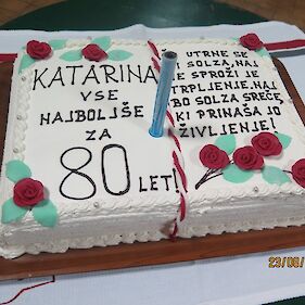 Praznovanje 80. rojstnega dne Katice Bahor iz Zorencev