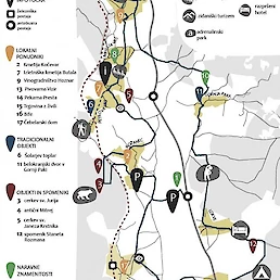 Karta poti po območju KS Petrova vas (Risba: M. Auguštin)