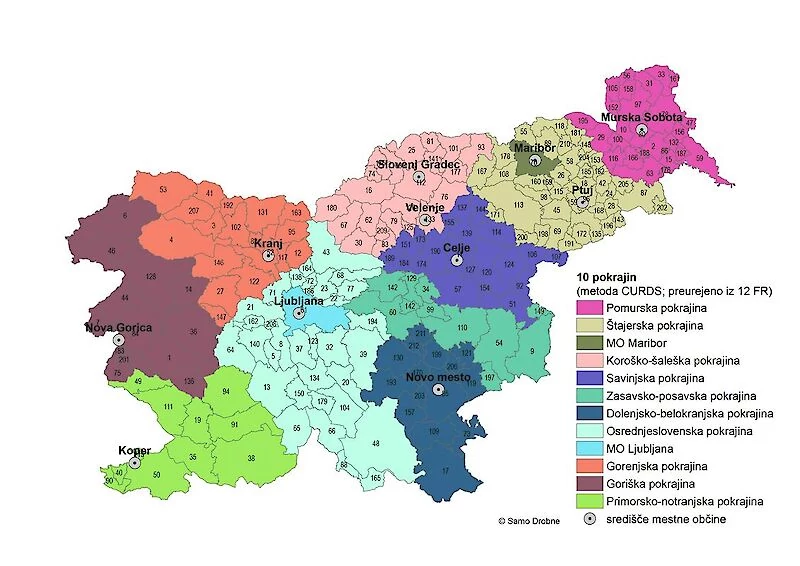 Predlog 15 pokrajin in Ljubljane s posebnim statusom. Foto: DS