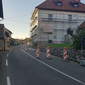 Delna zapora državne ceste v Vinici