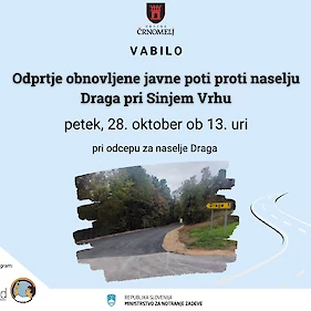 Odprtje obnovljene javne poti proti naselju Draga