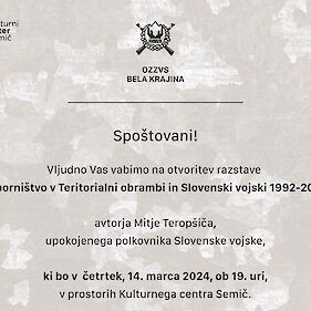 Naborništvo v Teritorialni obrambi in Slovenski vojski 1992 – 2003, razstava