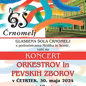Koncert orkestrov in pevskih zborov GŠ Črnomelj - PRESTAVLJENO!